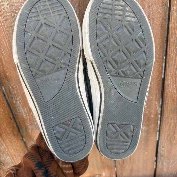 CONVERSE Men’s Gray White Leather Lo Top Sneakers Shoes Size 9.5 - Picture 12 of 13